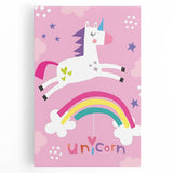 Magical Unicorn & Rainbow Girls Room Wall Art - Kids Fantasy Decor