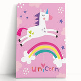 Magical Unicorn & Rainbow Girls Room Wall Art - Kids Fantasy Decor