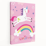 Magical Unicorn & Rainbow Girls Room Wall Art - Kids Fantasy Decor
