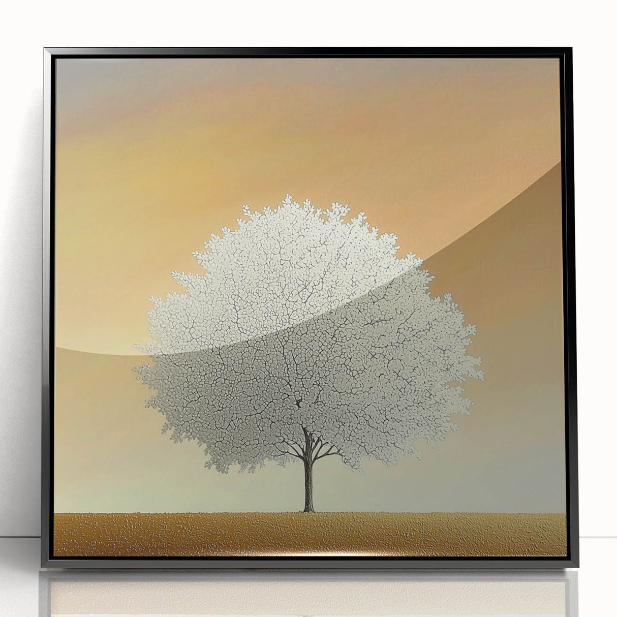 Elegant Dining Room Wall Art – Framed Tree Canvas & Acrylic Print