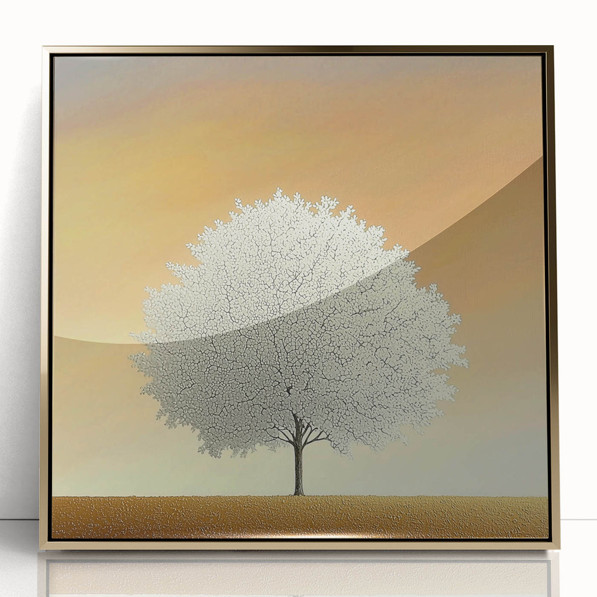 Elegant Dining Room Wall Art – Framed Tree Canvas & Acrylic Print