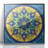 Vibrant Mandala Living Room Wall Art – Modern Canvas & Framed Print