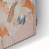 Close-up of an abstract figurative acrylic artwork on glass, showcasing vibrant colors and intricate details, perfect for modern home decor. Ideal for art enthusiasts.