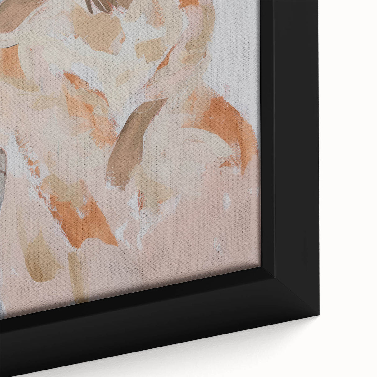 Close-up of an abstract figurative framed canvas artwork, showcasing vibrant colors and intricate details, ideal for modern home decor and artistic expression.
