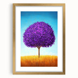 Abstract landscape artwork framed in gold with a white mat, showcasing vibrant hues and intricate details, ideal for modern home decor and art lovers.