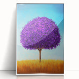 Framed acrylic artwork showcases a vibrant abstract landscape in calming hues of blue and green, ideal for modern home decor. Perfect for creating a serene atmosphere.