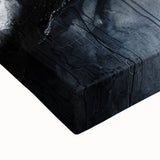 Abstract minimalist wall art featuring a colorful geometric design on stretched canvas, showcasing vibrant hues of blue, pink, and yellow, ideal for modern decor.