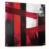Large Modern Abstract Wall Art – Bold Red & Black Canvas Print