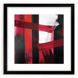 Large Modern Abstract Wall Art – Bold Red & Black Canvas Print