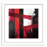 Large Modern Abstract Wall Art – Bold Red & Black Canvas Print