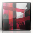 Large Modern Abstract Wall Art – Bold Red & Black Canvas Print