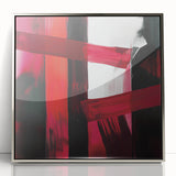 Large Modern Abstract Wall Art – Bold Red & Black Canvas Print