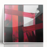 Large Modern Abstract Wall Art – Bold Red & Black Canvas Print