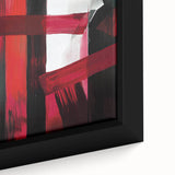 Large Modern Abstract Wall Art – Bold Red & Black Canvas Print