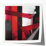 Large Modern Abstract Wall Art – Bold Red & Black Canvas Print