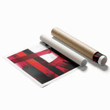 Large Modern Abstract Wall Art – Bold Red & Black Canvas Print