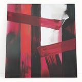 Large Modern Abstract Wall Art – Bold Red & Black Canvas Print