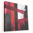 Large Modern Abstract Wall Art – Bold Red & Black Canvas Print