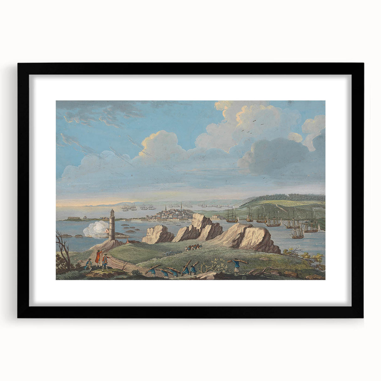 Historical Realism Art Print of Louisburg Lighthouse Coastal Scene