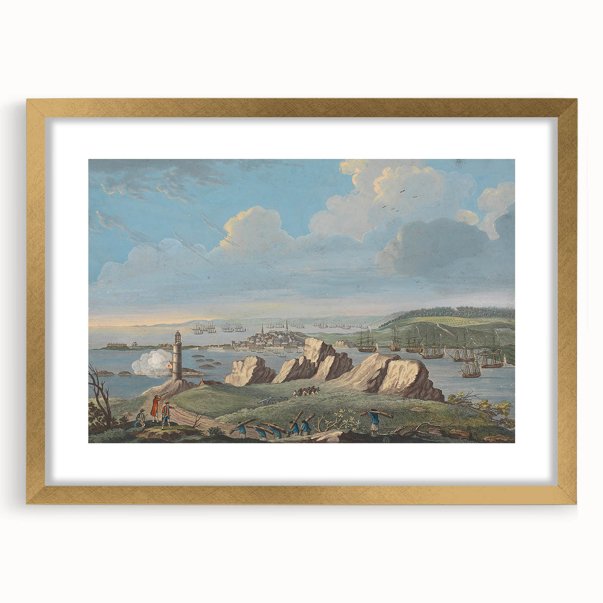 Historical Realism Art Print of Louisburg Lighthouse Coastal Scene