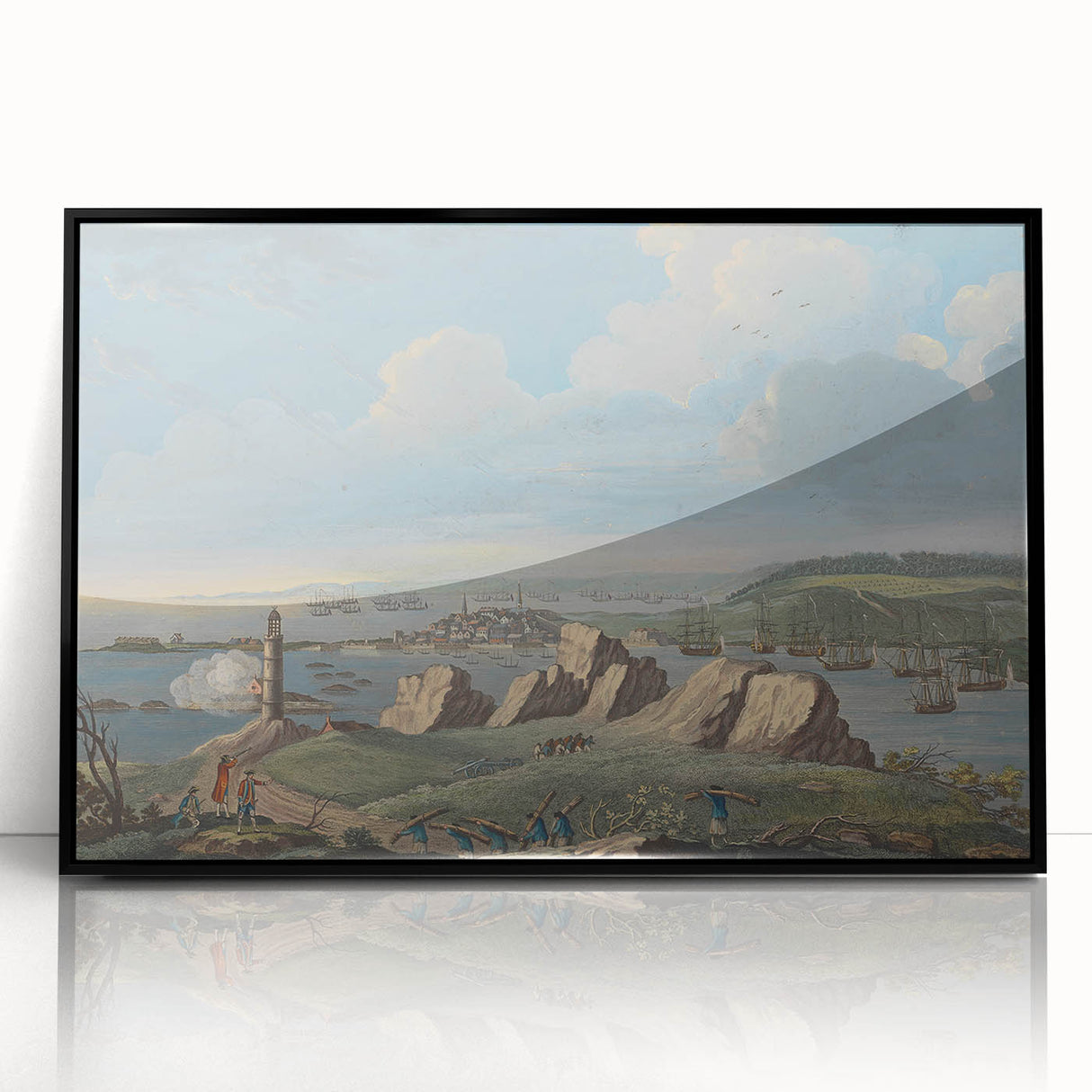 Historical Realism Art Print of Louisburg Lighthouse Coastal Scene
