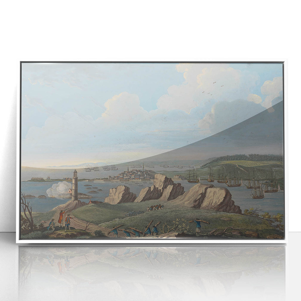 Historical Realism Art Print of Louisburg Lighthouse Coastal Scene