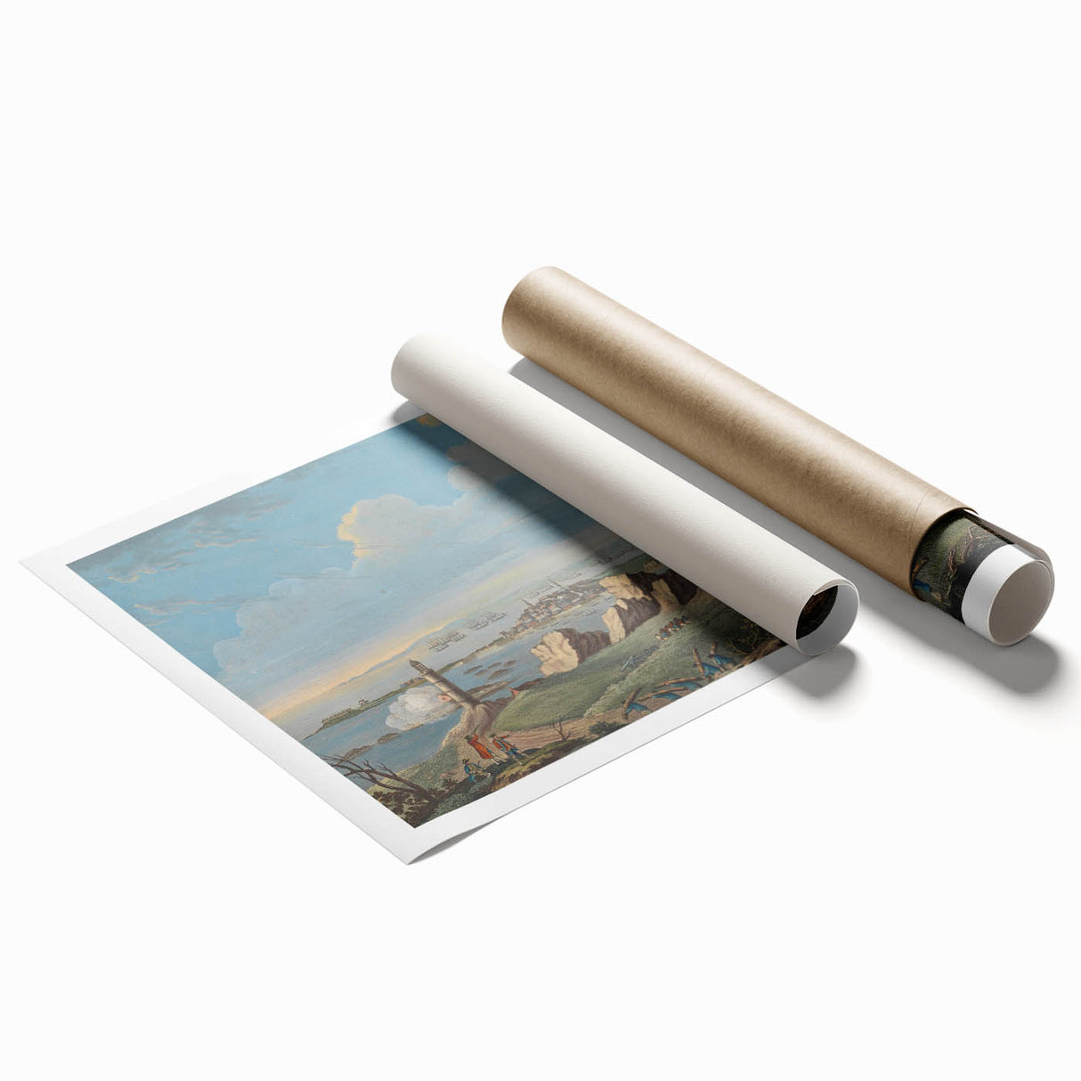 Historical Realism Art Print of Louisburg Lighthouse Coastal Scene