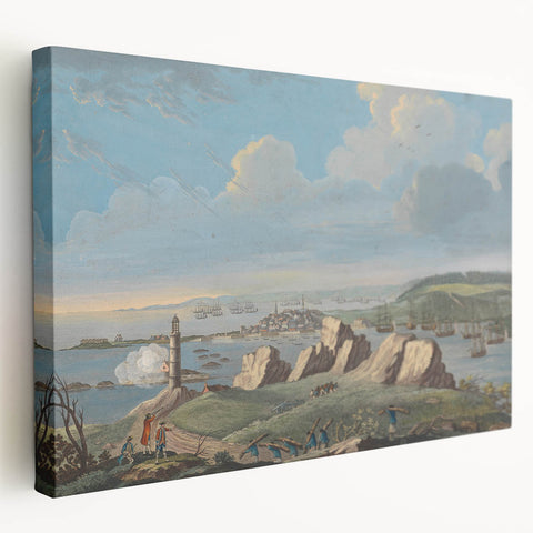 Historical Realism Art Print of Louisburg Lighthouse Coastal Scene