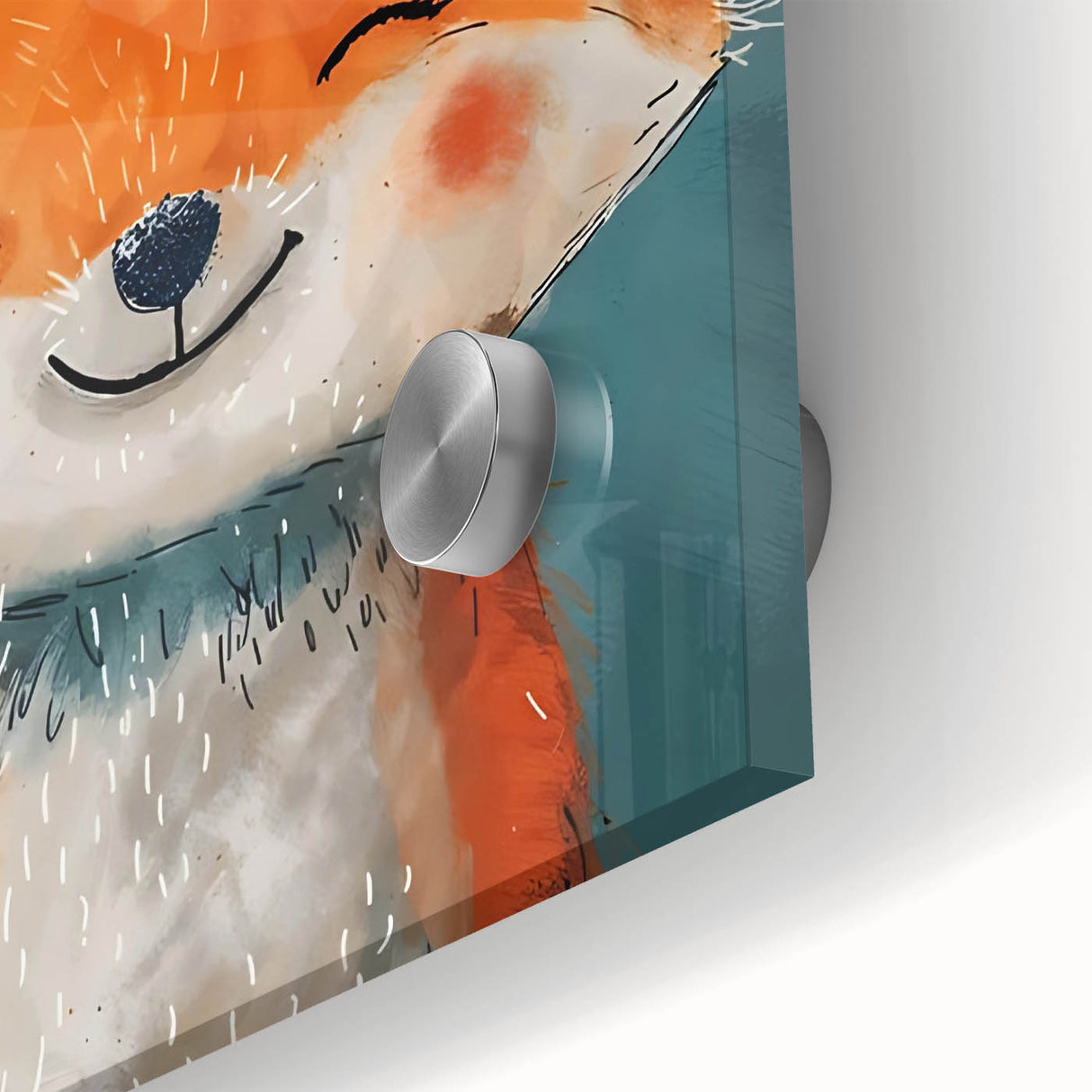 Adorable Smiling Fox Girls Room Wall Art - Woodland Animal Decor