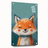 Adorable Smiling Fox Girls Room Wall Art - Woodland Animal Decor