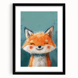 Adorable Smiling Fox Girls Room Wall Art - Woodland Animal Decor