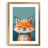 Adorable Smiling Fox Girls Room Wall Art - Woodland Animal Decor