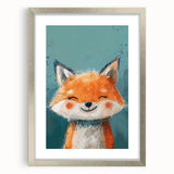 Adorable Smiling Fox Girls Room Wall Art - Woodland Animal Decor