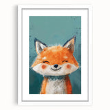 Adorable Smiling Fox Girls Room Wall Art - Woodland Animal Decor