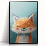 Adorable Smiling Fox Girls Room Wall Art - Woodland Animal Decor