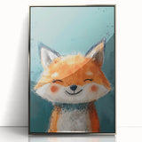 Adorable Smiling Fox Girls Room Wall Art - Woodland Animal Decor