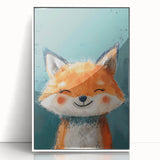 Adorable Smiling Fox Girls Room Wall Art - Woodland Animal Decor