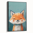 Adorable Smiling Fox Girls Room Wall Art - Woodland Animal Decor