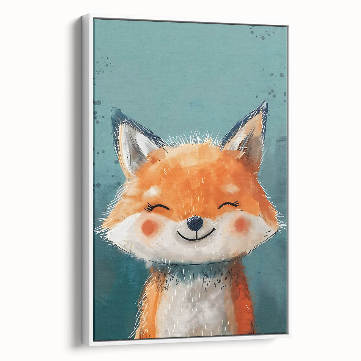 Adorable Smiling Fox Girls Room Wall Art - Woodland Animal Decor