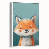 Adorable Smiling Fox Girls Room Wall Art - Woodland Animal Decor