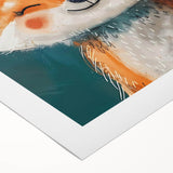 Adorable Smiling Fox Girls Room Wall Art - Woodland Animal Decor