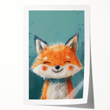 Adorable Smiling Fox Girls Room Wall Art - Woodland Animal Decor