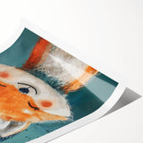 Adorable Smiling Fox Girls Room Wall Art - Woodland Animal Decor