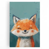 Adorable Smiling Fox Girls Room Wall Art - Woodland Animal Decor