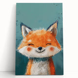 Adorable Smiling Fox Girls Room Wall Art - Woodland Animal Decor
