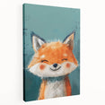 Adorable Smiling Fox Girls Room Wall Art - Woodland Animal Decor
