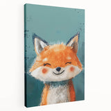 Adorable Smiling Fox Girls Room Wall Art - Woodland Animal Decor
