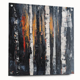 Abstract floral acrylic artwork displayed in a glass frame, showcasing vibrant colors and intricate designs, with pins securing the artwork in place for stability. Perfect for modern home decor enthusiasts, this piece adds a touch of elegance to any setting.