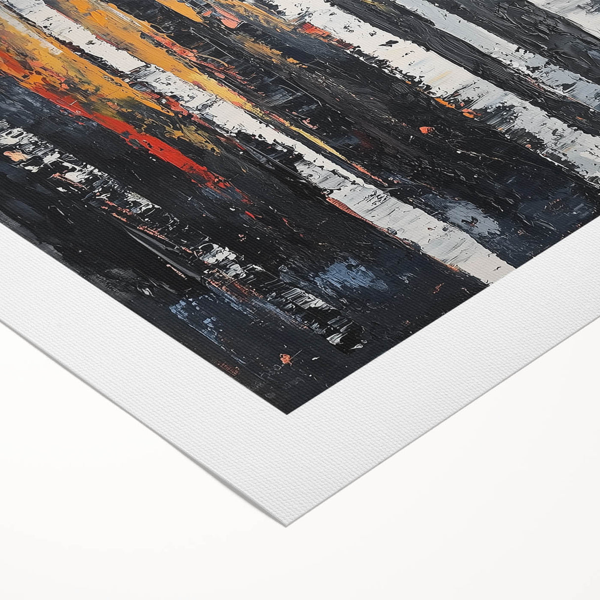 Vibrant abstract floral design on rolled canvas, showcasing bold colors and intricate patterns, ideal for modern home decor. Packaged securely in a cardboard tube.