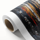 Abstract floral design rolled canvas artwork showcasing vibrant colors of pink, green, and yellow, perfect for modern home decor. Ideal for adding a touch of elegance to any room.